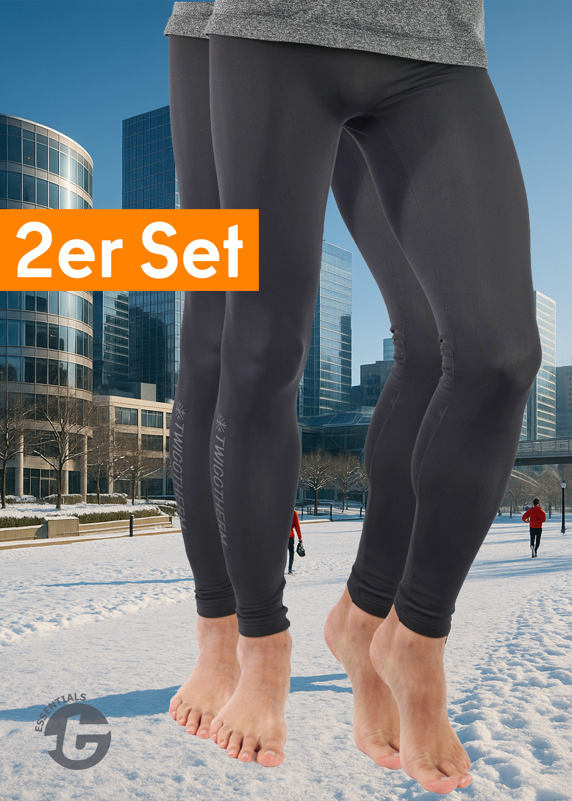 Herren Winter lange Sportunterhose